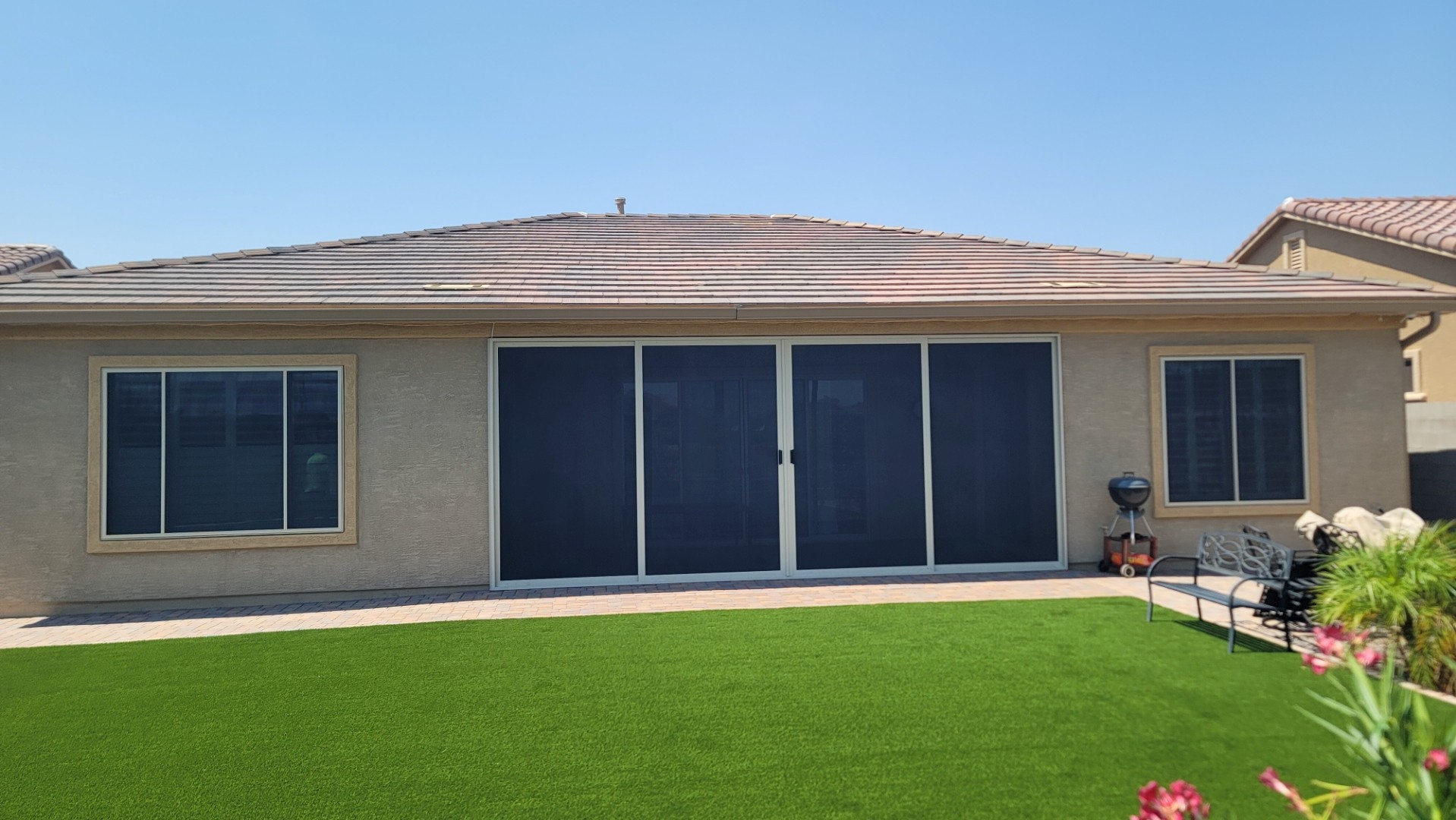 Almond Multi Panel Slider Enclosure and Windows